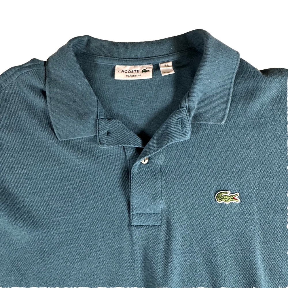 Lacoste Polo Men's XL Green Teal Cotton Pique Shirt Preppy